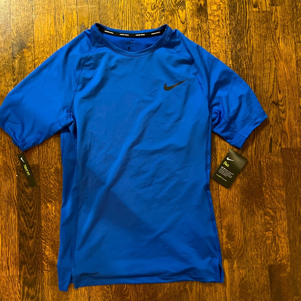 Nike Pro Tight Fit Training Shirt - Blue - Large - NWT